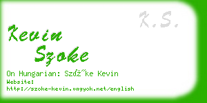 kevin szoke business card